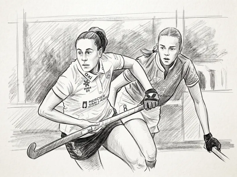 Imagen ilustrativa de la liga femenina belga utilizada por Hockey Belgium en la entrevista a Trinchinetti.